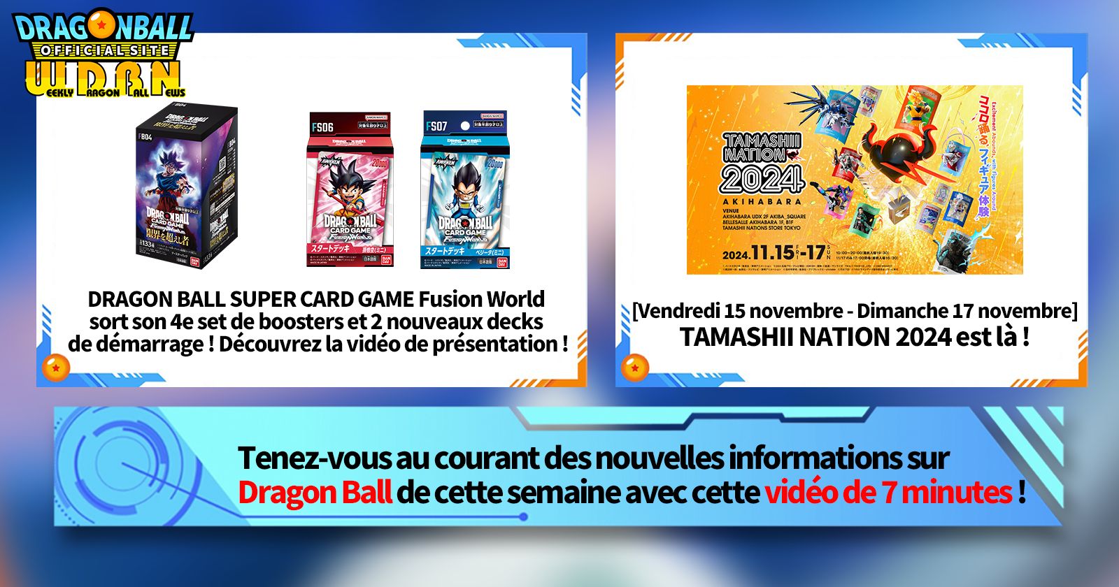 [11 novembre] Diffusion Nouvelles hebdomadaires Dragon Ball !