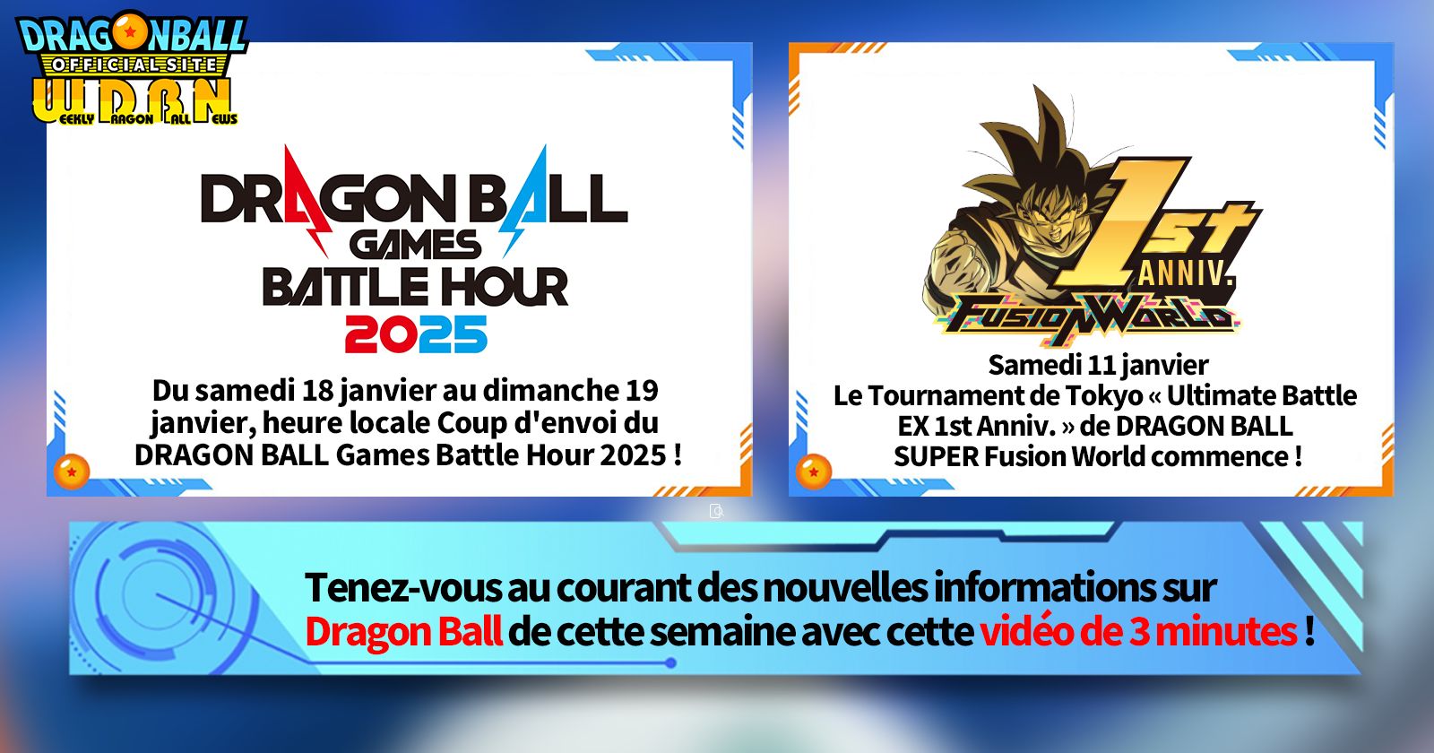 [6 janvier] Diffusion Nouvelles hebdomadaires Dragon Ball !