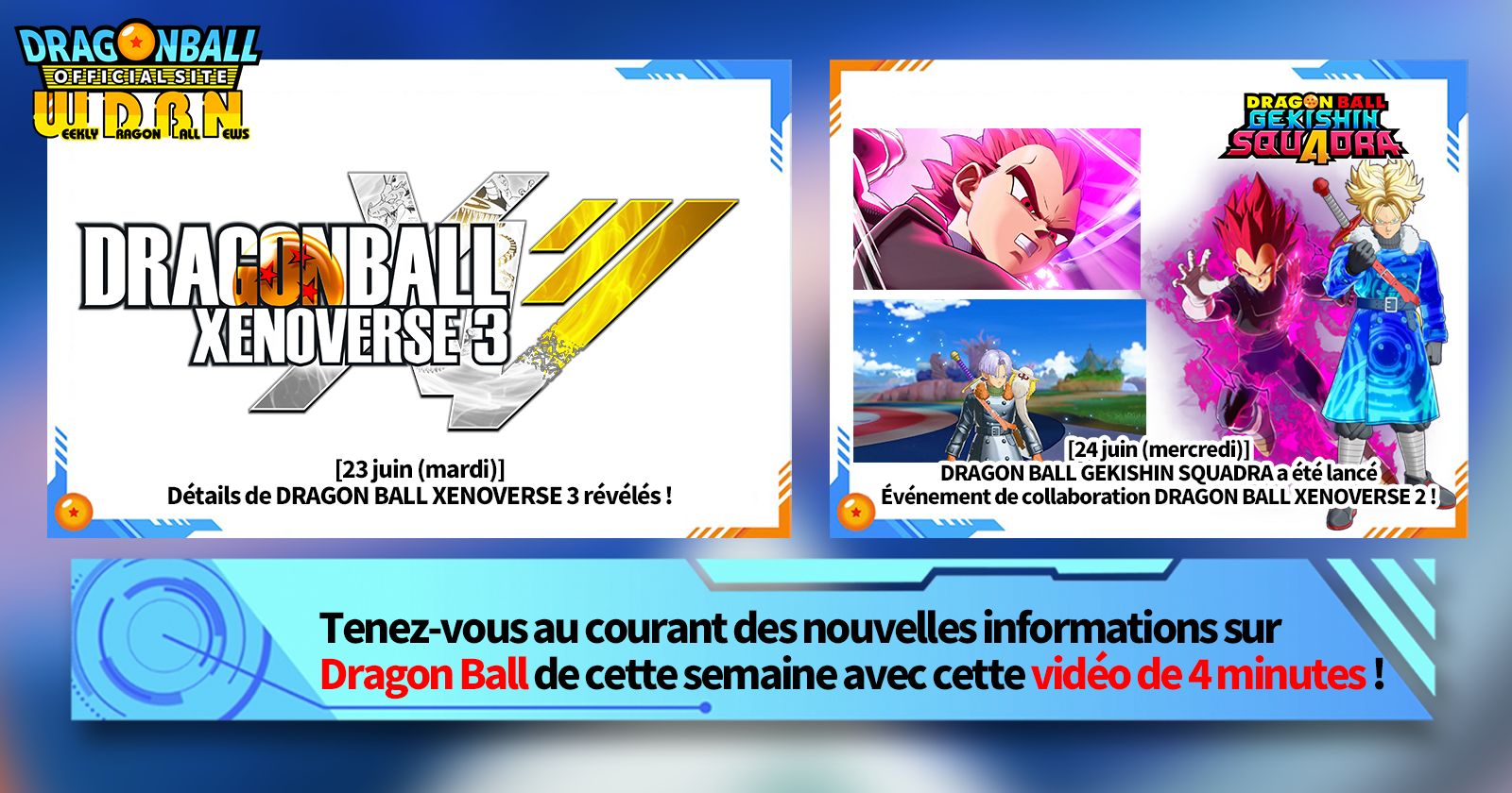 [29 juin] Bulletin Nouvelles hebdomadaires Dragon Ball !