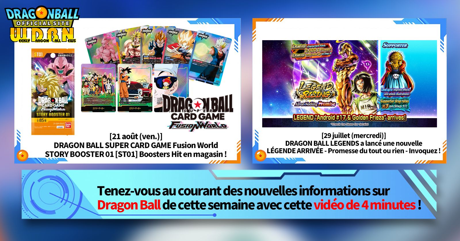 [3 août] Bulletin Nouvelles hebdomadaires Dragon Ball !