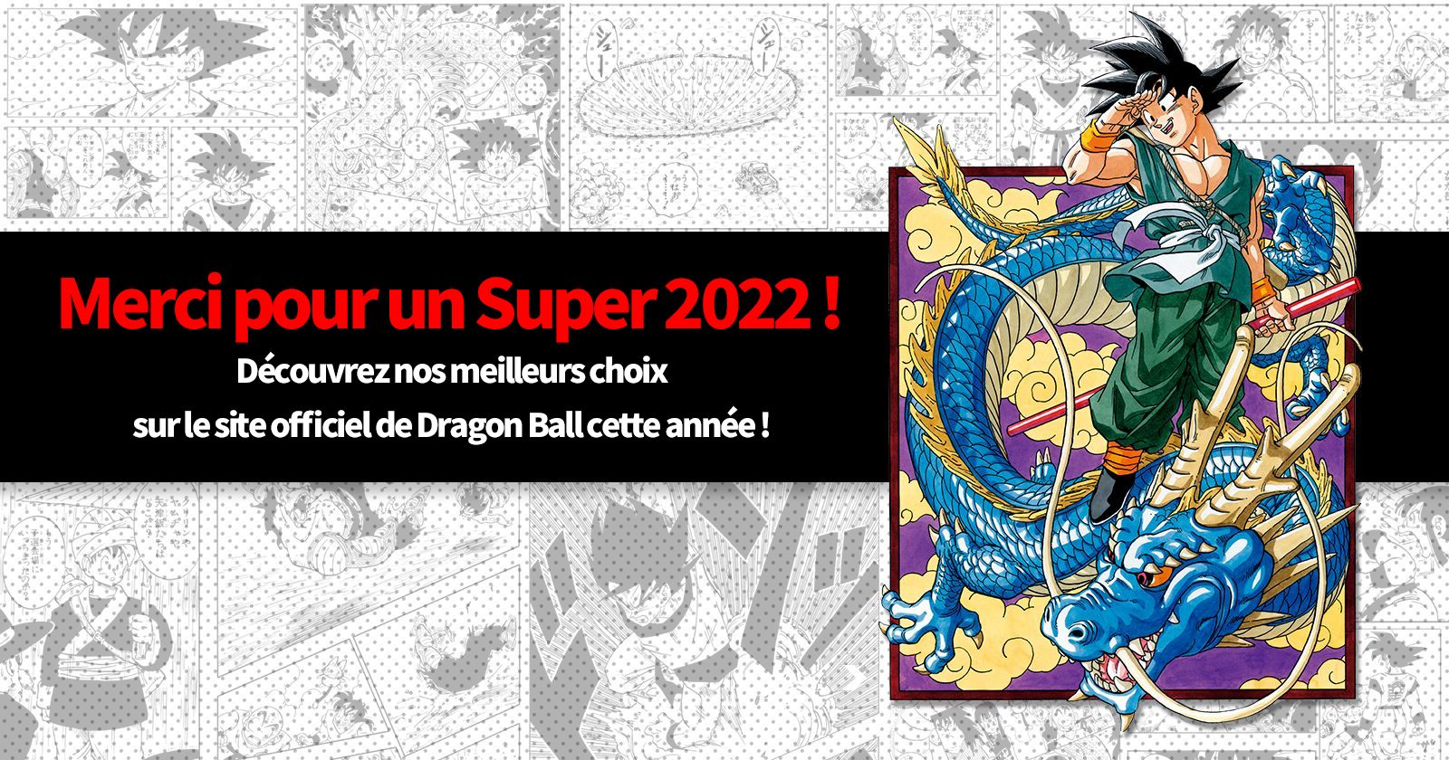 Merci pour un Super 2022 ! Découvrez nos meilleurs choix sur le site officiel de Dragon Ball cette année !