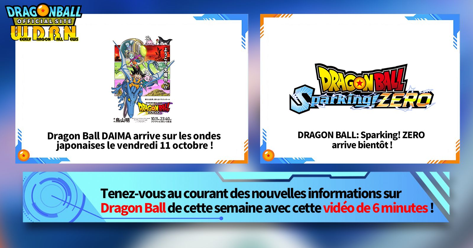 [7 octobre] Diffusion Nouvelles hebdomadaires Dragon Ball !