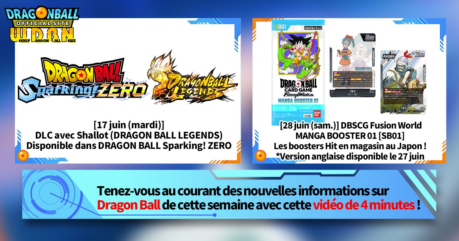 [23 juin] Diffusion Nouvelles hebdomadaires Dragon Ball !