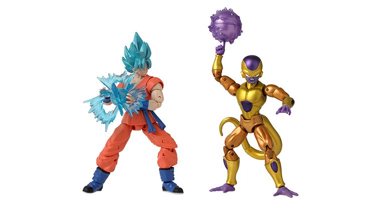 L'ensemble à deux figurines Super Saiyan Blue Goku et Golden Frieza dans la gamme Dragon Stars Series Battle Pack !